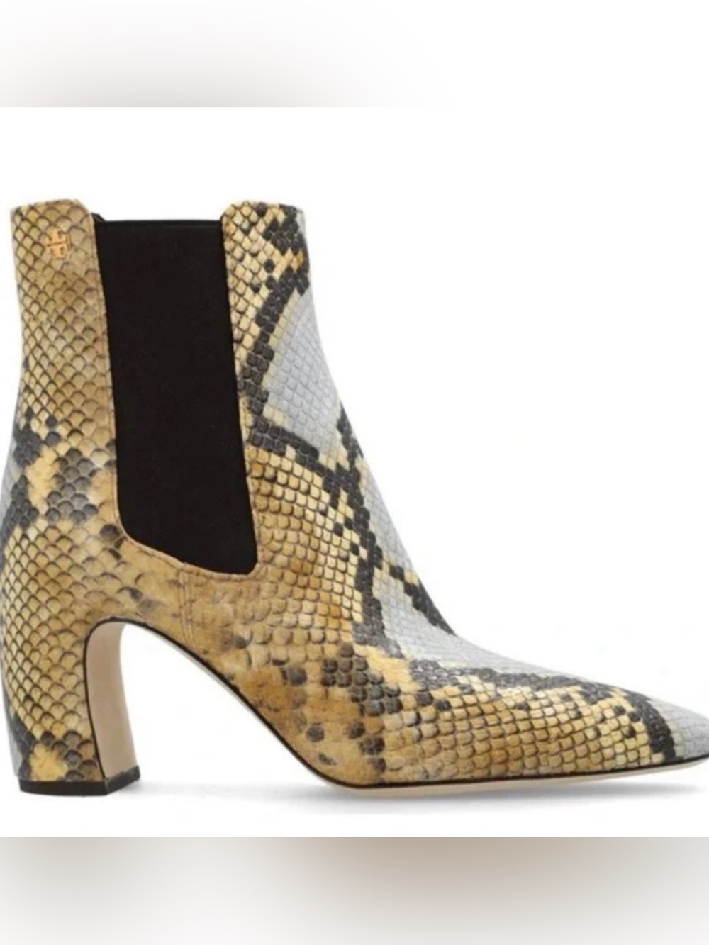 NEW TORY BURCH BANANA EMBOSSED SNAKESKIN LEATHER CHELSEA ANKLE BOOTIES BOOTS 6